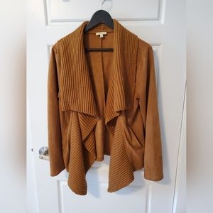 KORI Waterfall Cardigan in Cognac